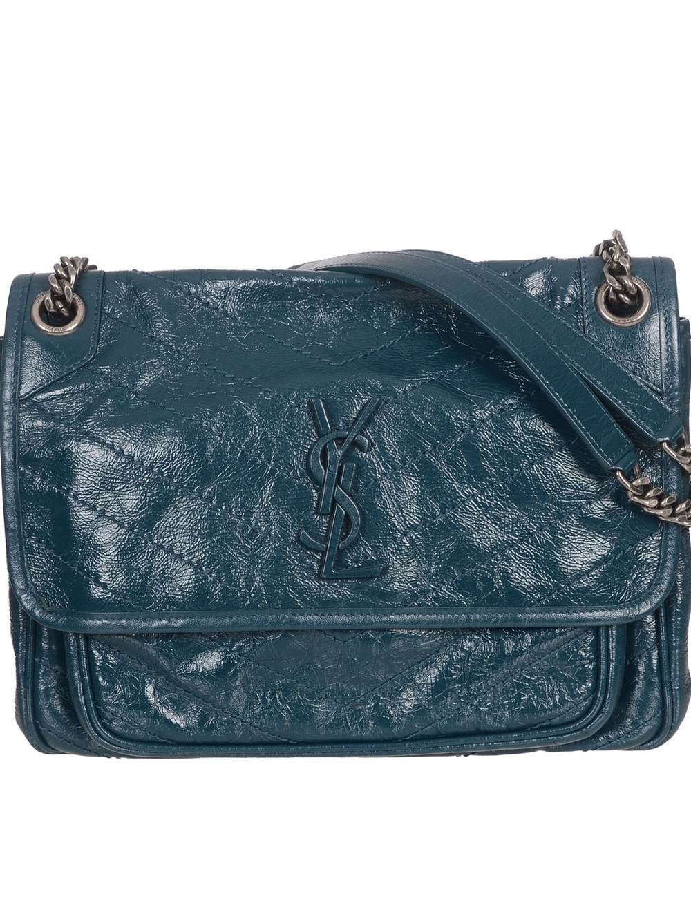 ♥️Saint Laurent Classic Small Niki Saint Laurent Teal Leather Shoulder Bag♥️